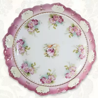 Moritz Zdekauer M Z Austria Pink Roses Design Porcelain Plate 7¾  1884-1909 • $39.99