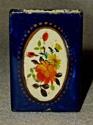 £10 • Buy Delightful Vintage Enamelled Floral Matchbox Holder Or Cover, 1940s