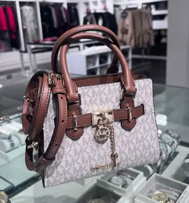 Michael Kors Hamilton Women XS MINI Satchel Crossbody Handbag Bag Purse Vanilla • $106.95