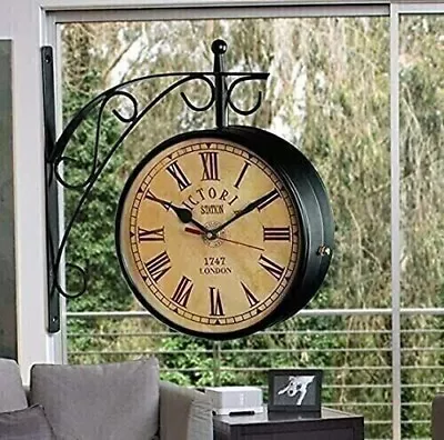 Victoria Station Clock Vintage Double Sided Clock Railway Station Wall Clock 10  • $71.88