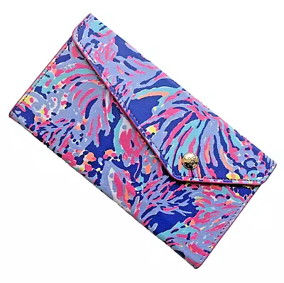 Lilly Pulitzer Collapsible Eyeglasses Sunglasses Eye Glass Case Holder Pink Blue • $24.95