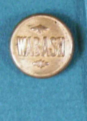 Bb WABASH RAILROAD UNIFORM BUTTON  Small Gilt 1880's Die • $7.50