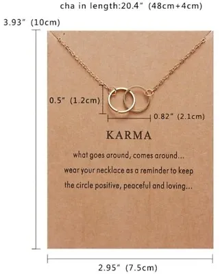 Karma Necklace Karma Meaning Women Jewellery Gift  • £3.80