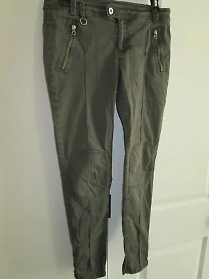 Ladies Sz 4 Green Cargo Martin + Oas Zippered Ankle Pants * 29 X 28 • $32.99