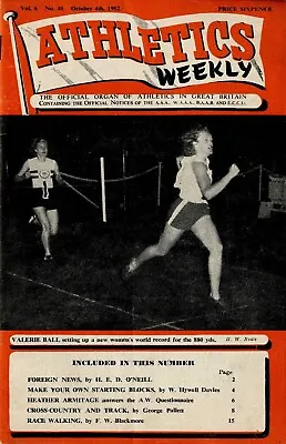 £2 • Buy Athletics Weekly 4th October 1952 Vol. 6 No. 40