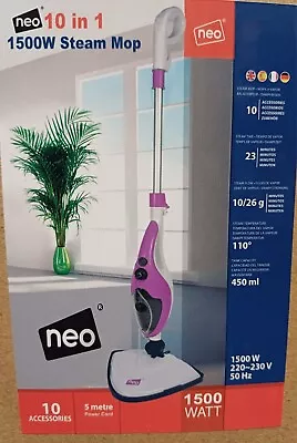 Neo  Hot Steam Mop  1500w.        Carpet Window Washer Hand Steamer 10 In 1 • £36