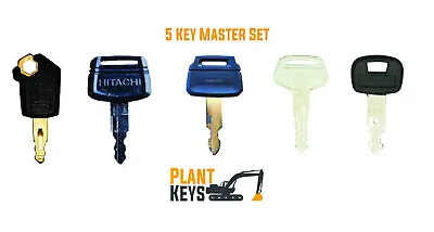 Excavator 5 Key Mini Master Set For Caterpillar Hitachi Kobelco Komatsu Kubota • $23.90