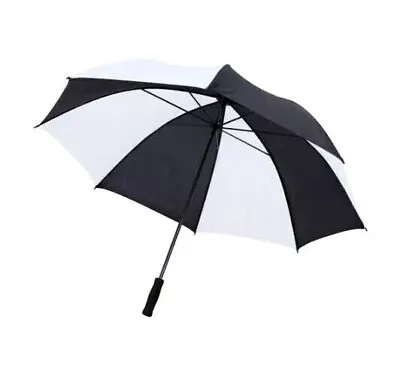 5 Ft Heavy Duty Golf Umbrella Black And White With Straight Grip Handle • $12.99