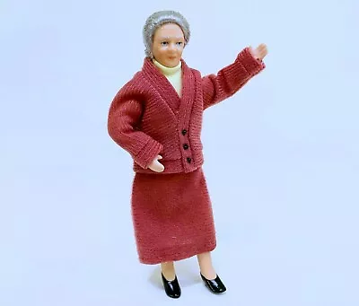 Dollhouse Miniature Porcelain Granny / Grandmother / Gran Ma  Doll 1 :12 Scale • $19.99