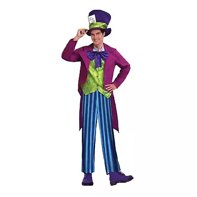 Adults Mad Hatter Fancy Dress Book Day Costume Wonderland Men's • £21.27