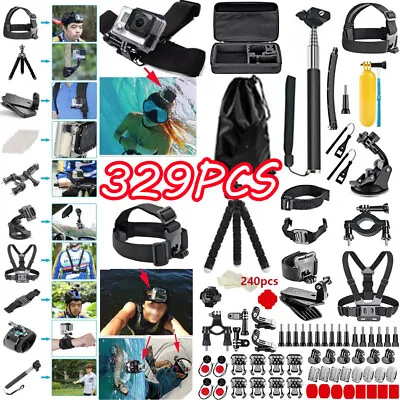 329 Camera Go Pro Accessories Mount Case Kit For Gopro MAX Hero 11 Mini 10 9 8 7 • $44.89