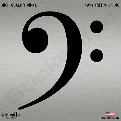 Bass Clef Music Note Vinyl Die Cut Car Decal Sticker - FREE SHIPPING • $2.49