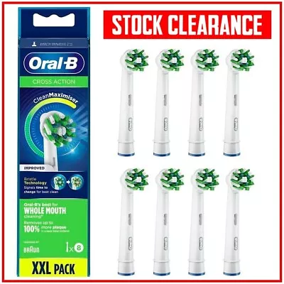 8 X Genuine Oral-B Cross Action Replacement Toothbrush Heads With CleanMaximiser • £10.99