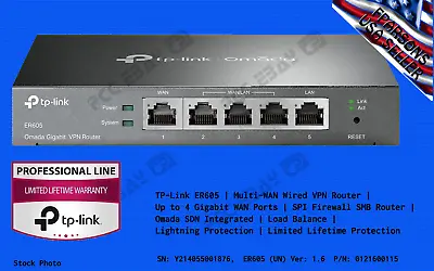 OPEN BOX  TP-Link TL-R605 Multi-WAN Wired VPN Router Limited Lifetime Warranty • $60