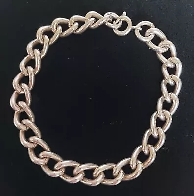 Vintage Sterling Silver Hallmarked Heavy Curb Bracelet Jewellery 1966 7.9   28g • £16