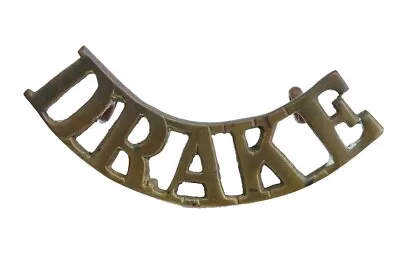 Drake Battalion Naval Division Shoulder Title Brass Metal • £40