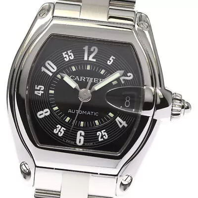 CARTIER Roadster LM W62004V3 Date Black Dial Automatic Men's Watch_791647 • $3969.87
