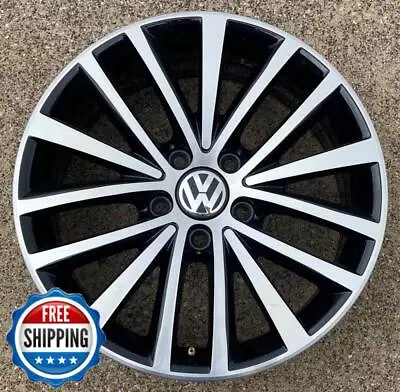 VOLKSWAGEN VW JETTA 2011-2016 Factory OEM Wheel 17  Rim 69910 Black/Machined #B • $171