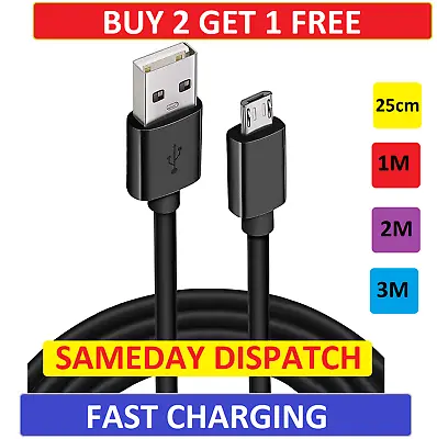 Extra Long Charging Cable For Android Phones Micro USB Data Sync Charger Lead • £2.49