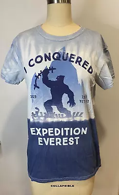 Disney Parks I Conquered Expedition Everest Tie Dye T Shirt Blue S Yetti • $20