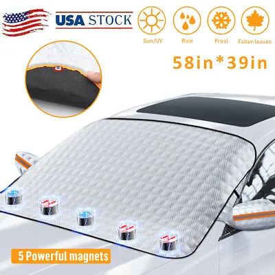 Car Windshield Snow Cover Universal Magnetic Winter Ice Frost Guard Protector • $10.49