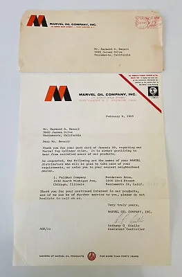 Vtg 1965 Marvel Oil Letter To Customer Retro Letterhead Top Cylinder Oiler OOAK • $6.95