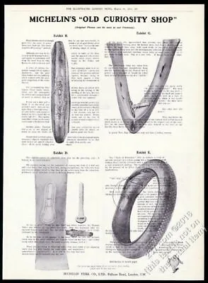 1912 Michelin Tires Bibendum Michelin Man Art Curiosity Shop 2 Vintage Print Ad • $29.97