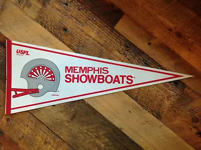 1983  USFL  MEMPHIS SHOWBOATS  FOOTBALL HELMET  Pennant • $29.95