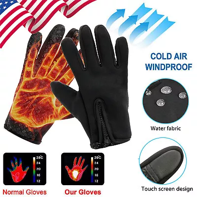 Thermal Windproof Waterproof Winter Gloves Touch Screen Warm Mittens Men XL L M  • $7.99