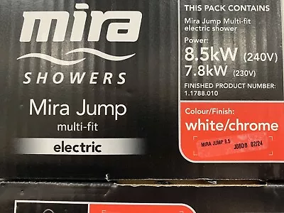 Mira Jump Electric Shower 8.5kW Power White & Chrome • £120