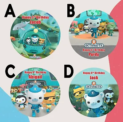 Octonauts Round Edible Birthday Cake Topper Decoration Personalised • £11.99