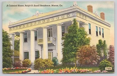 Postcard Colonial Home Ralph B Small Residence Macon Georgia • $5.09