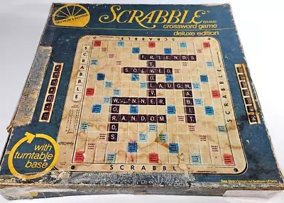 Scrabble Deluxe Turntable Board Game 1987 Selchow & Righter Rotating Board VTG • $23.50