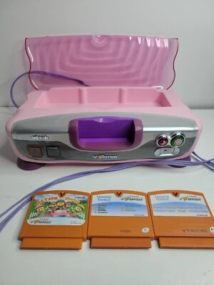 $30 • Buy Vtech V.Smile V-Motion Active Pink Learning System Console & 3 Games - Works!