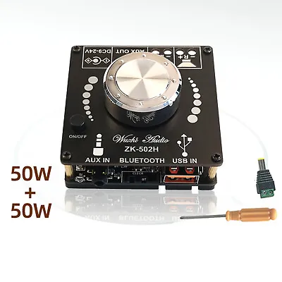 Audio HIFI Bluetooth 5.0 TPA3116 Digital Power Amplifier Board 50WX2 Stereo AMP • $22.42