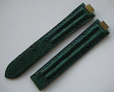 GENUINE CARTIER MUST 21 WATCH STRAP BAND 14 X 12 Mm GREEN OSTRICH SKIN LEATHER • $200