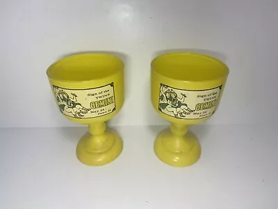 Vintage Two Large Gemini Zodiac 8” Goblet Twins Astrology B90 • $38.90