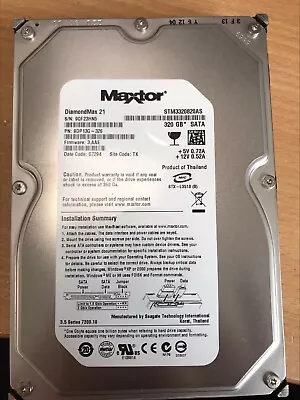 MAXTOR DiamondMax 21 320GB SATA 3.5  Hard Drive STM3320820AS 9DP13G-326 • £38