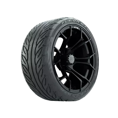 Set Of 4 GTW 15  Spyder Matte Black Golf Cart Wheels On 215/40-R15 Street Tires • $1214.95