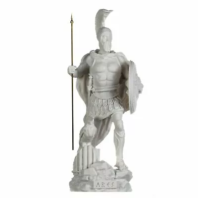 Ares Mars God Of War Zeus Son Roman Statue Alabaster 14.56 Inches • $97.90