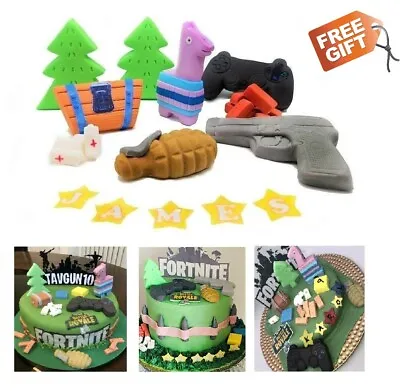 £10.99 • Buy Fortnite Cake Toppers EDIBLE Decoration Personalised Birthday Unofficial Icing