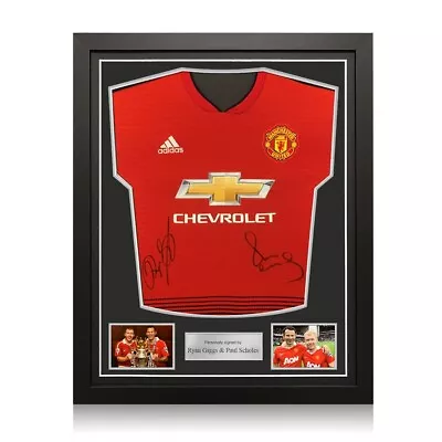 Ryan Giggs & Paul Scholes Signed Manchester United Shirt. Standard Frame • $336.16