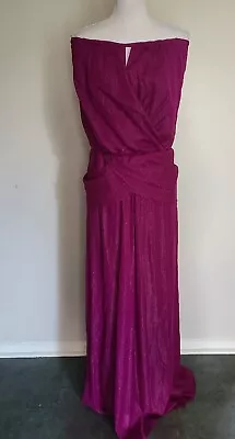 BG Nicole Miller Strapless Women's Evening Gown Dress Middle Ruched  Purple Q0 • $25