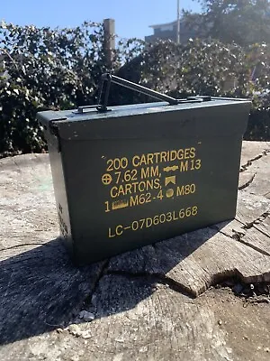 Ammo Box US Military 200 Cartridges 7.62MM M80 M13 Empty Metal Army Vintage • $19.99