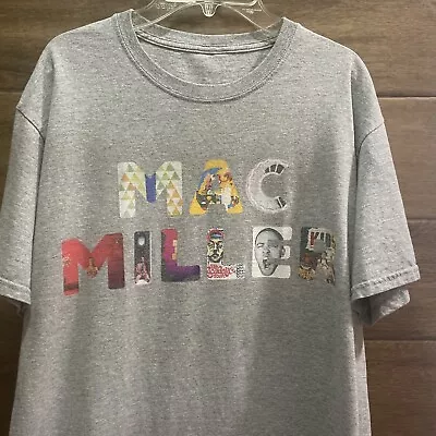 Mac Miller VERY RARE Macadelic Tour Block Rap Art T-shirt - Grey - Medium • $36.95