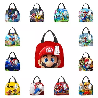 Kids Super Mario 3D Print Insulated Lunch Bag School Lunchbox Handbag Picnic Box • £11.99