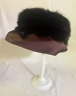 VINTAGE LADIES Women's Genuine Mink Fur Hat HOWARD ALBERT PILL BOX 1960'S NY • $12.99