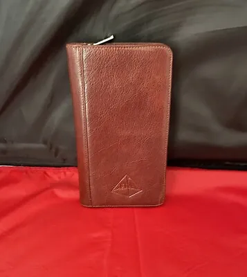 Genuine Clava Leather Zipper Checkbook Cover With Divider & Card Holder • $36