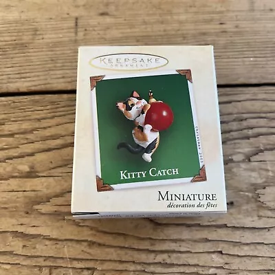 Kitty Catch`2003`Miniature-Kitty's Love Christmas TreesHallmark Ornament-NOS • $11.99