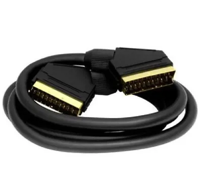 Premium SCART Lead Cable Fully Wired 21 Pin RGB SKY TV DVD GOLD Short Long • £10.89